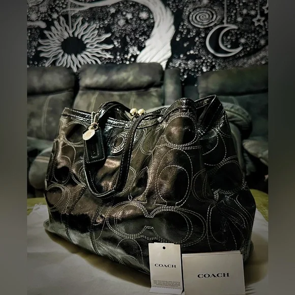 Vintage Y2K style Coach Black Signature Shoulder Bag ❌70%OFF SALE❌ - Picture 8 of 17